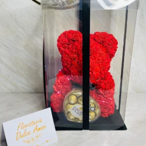 Oso teddy grande con Ferrero Rocher corazón