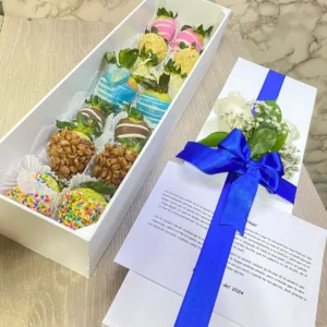 Caja de fresas con chocolate